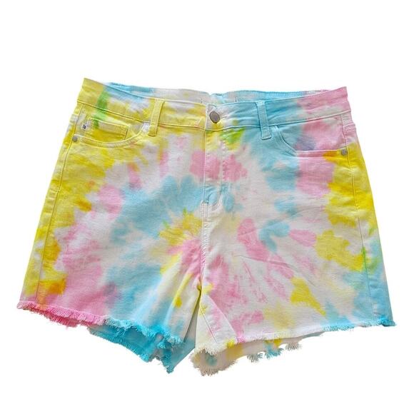 Judy Blue Swirl Tie Dye Shorts Multi Size 16 - Picture 7 of 8